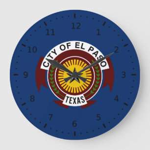 Flag of City of El Paso, Texas Large Clock