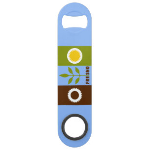 Flag of city of Fresno, California Bar Key