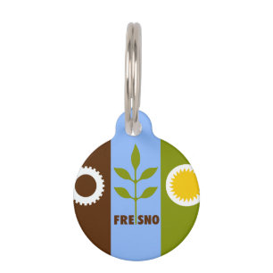 Flag of city of Fresno, California Pet ID Tag