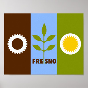 Flag of city of Fresno, California Poster