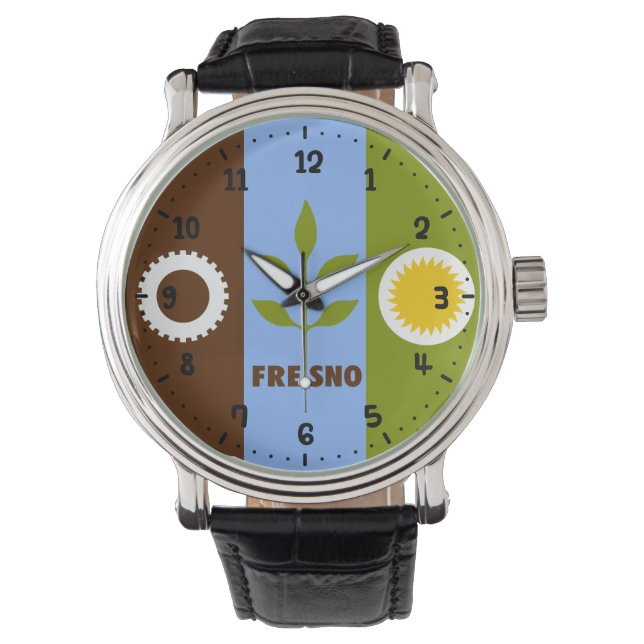 Flag of city of Fresno, California Watch (Front)