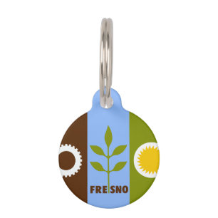 Flag of city of Fresno Pet ID Tag