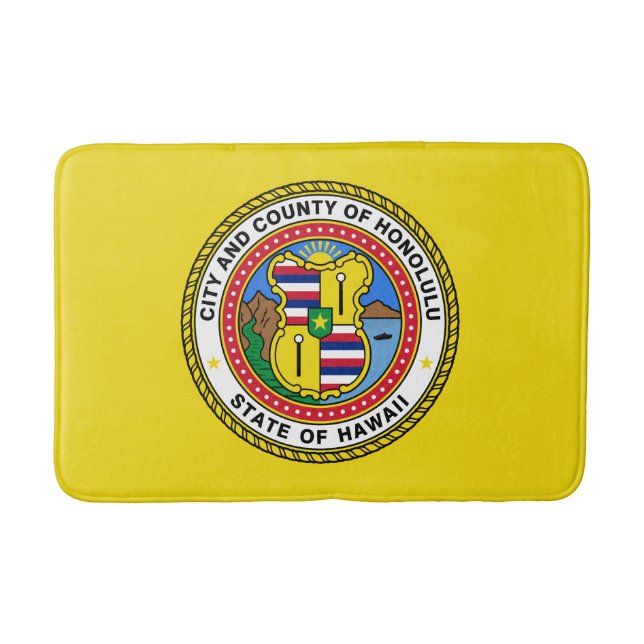 Flag of city of Honolulu, Hawaii Bath Mat (Front)
