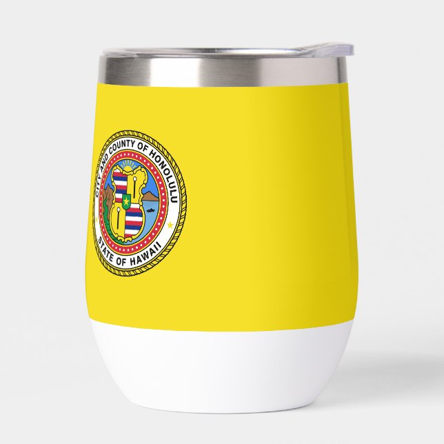 Flag of city of Honolulu, Hawaii Golf Hat Clip (Left)