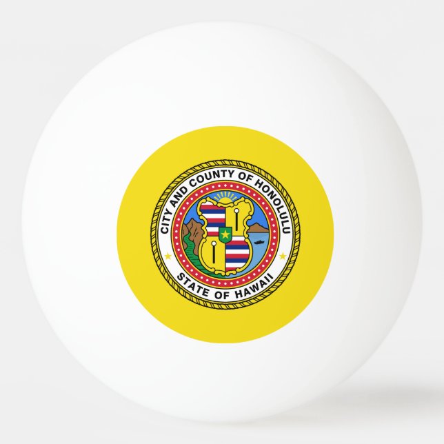 Flag of city of Honolulu, Hawaii Ping Pong Ball (Front)