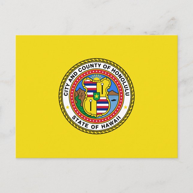 Flag of city of Honolulu, Hawaii Postcard (Front)