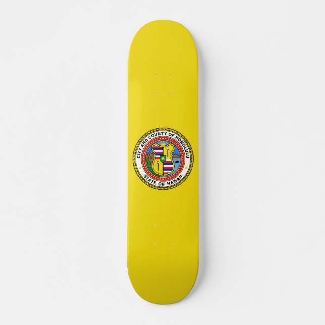 Flag of city of Honolulu, Hawaii Skateboard (Front)
