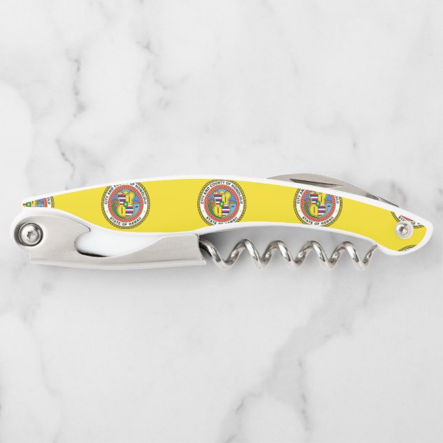 Flag of city of Honolulu, Hawaii Waiter's Corkscre Corkscrew (Front)