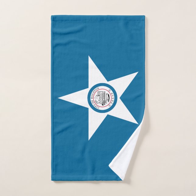 Flag of city of Houston, Texas Hand Towel (Hand Towel)