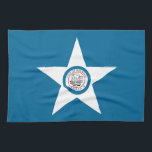 Flag of city of Houston, Texas Kitchen Towel<br><div class="desc">Kitchen Towel  with flag of Houston,  Texas; blue flag with seal of Houston in a white star,  with an illustration of a train</div>
