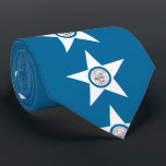 Flag of city of Houston, Texas Neck Tie<br><div class="desc">Tie with flag of Houston,  Texas; blue flag with seal of Houston in a white star,  with an illustration of a train</div>