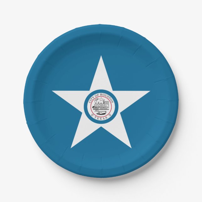 Flag of city of Houston, Texas Paper Plates (Front)