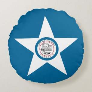 Flag of city of Houston, Texas Round Pillow