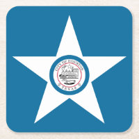 Flag of city of Houston, Texas Square Paper Coaste