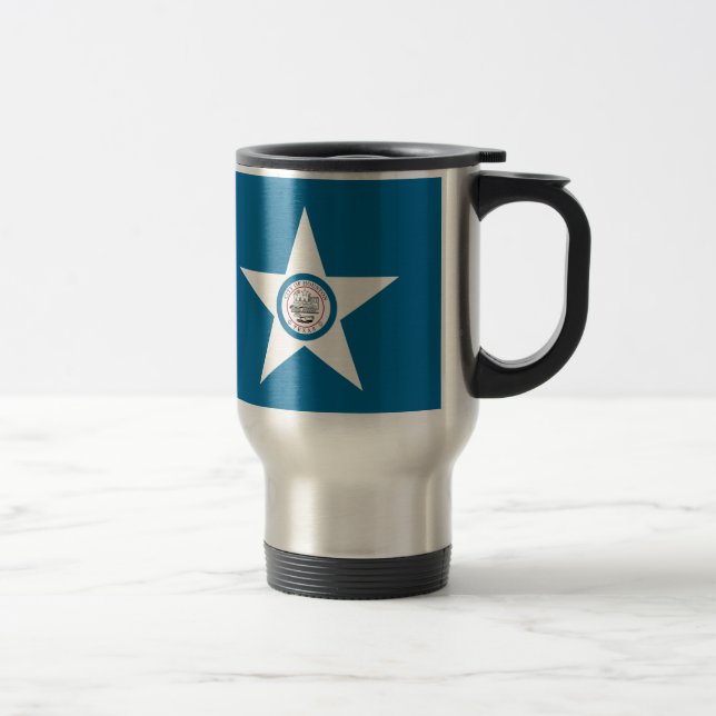 Flag of city of Houston, Texas Travel Mug (Right)