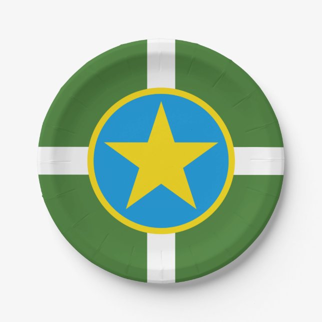 Flag of city of Jackson, Mississippi Paper Plates (Front)