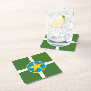 Flag of city of Jackson, Mississippi Square Paper  Coaster