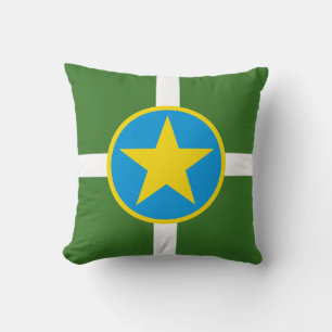 Flag of city of Jackson, Mississippi Throw Pillow