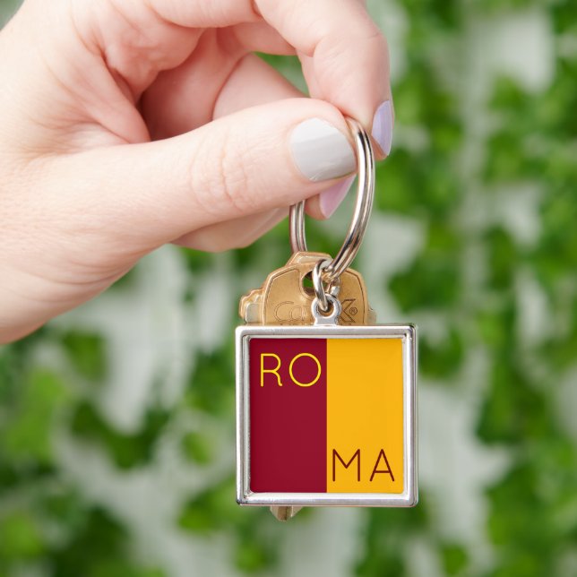 Flag of city of Rome, Italy Key Ring (Hand)