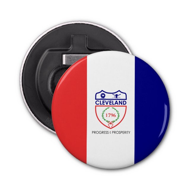 Flag of Cleveland, Ohio Bottle Opener (Front)