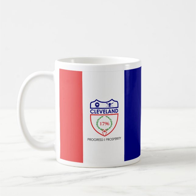 Flag of Cleveland, Ohio Coffee Mug (Left)