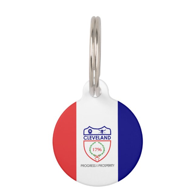 Flag of Cleveland, Ohio Pet ID Tag (Front)