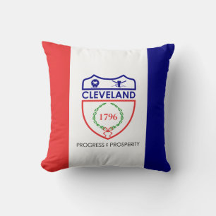Flag of Cleveland, Ohio Throw Pillow