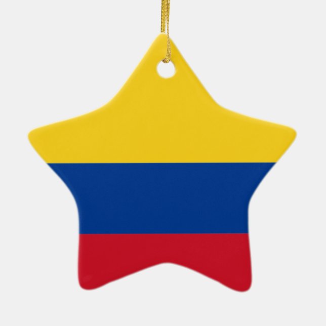 Flag of Colombia Ceramic Tree Decoration (Back)