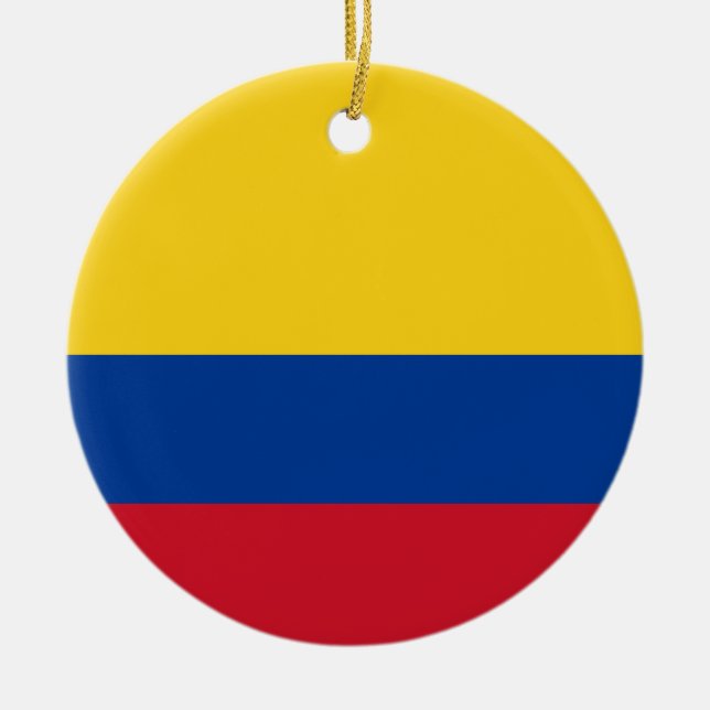 Flag of Colombia Ceramic Tree Decoration (Front)