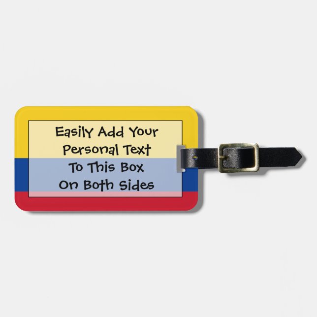 Flag of Colombia Easy ID Personal Luggage Tag (Front Horizontal)