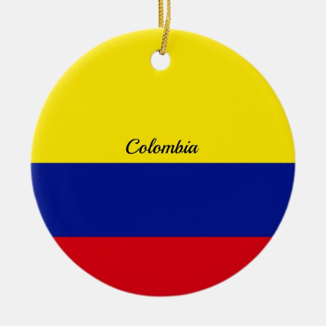 Flag of Colombia, labelled Ceramic Tree Decoration (Front)