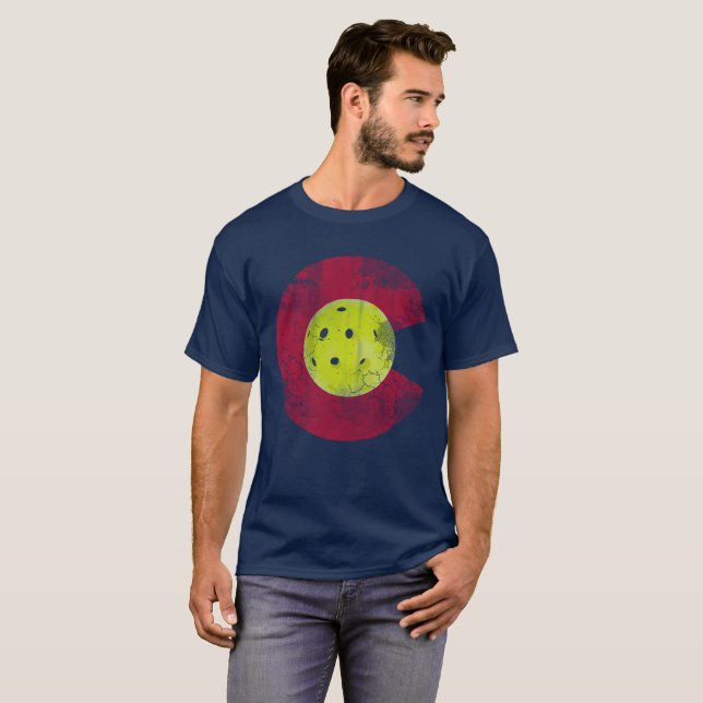 Flag of Colorado Pickleball T-Shirt (Front Full)