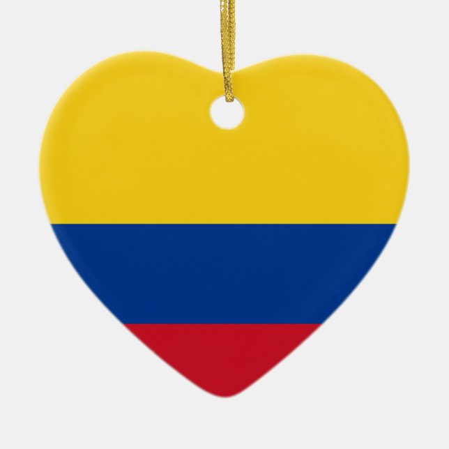 Flag of Columbia, Republic of Colombia Ceramic Tree Decoration (Front)