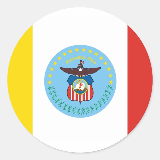 Flag of Columbus, Ohio Classic Round Sticker (Front)