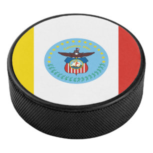 Flag of Columbus, Ohio Hockey Puck