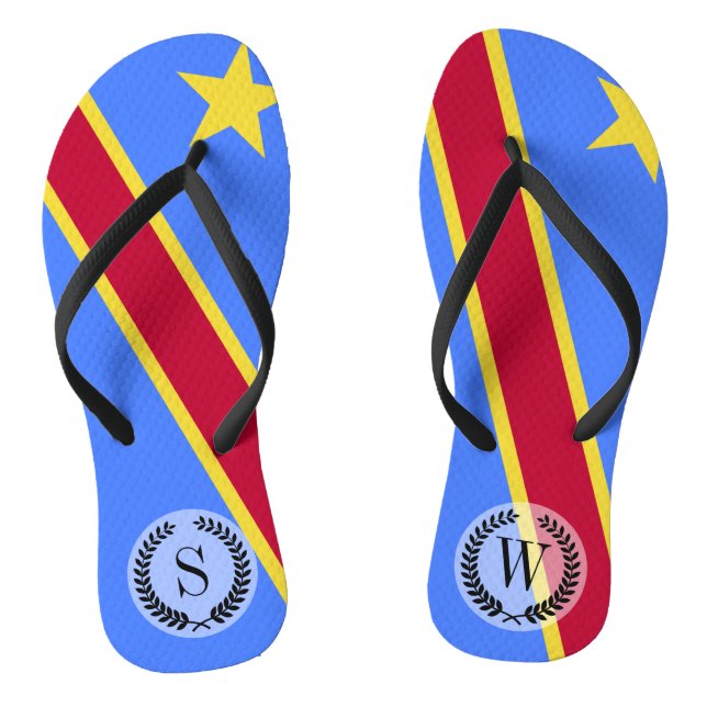 Flag of Congo Jandals (Footbed)