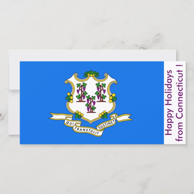 Flag of Connecticut, Happy Holidays from U.S.A. Holiday Card (Front)