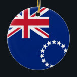 Flag of Cook Islands Ceramic Tree Decoration<br><div class="desc">Flag of Cook Islands</div>