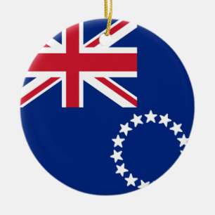 Flag of Cook Islands Ceramic Tree Decoration