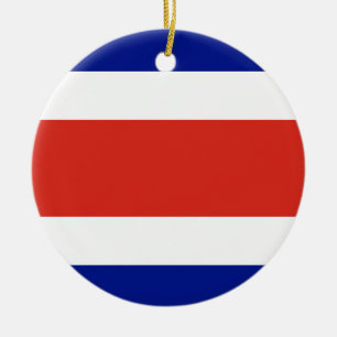 Flag of Costa Rica Ceramic Tree Decoration