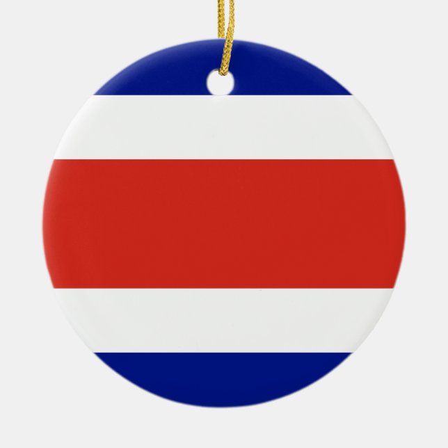 Flag of Costa Rica Ceramic Tree Decoration (Front)