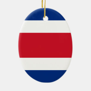 Flag of Costa Rica Ceramic Tree Decoration