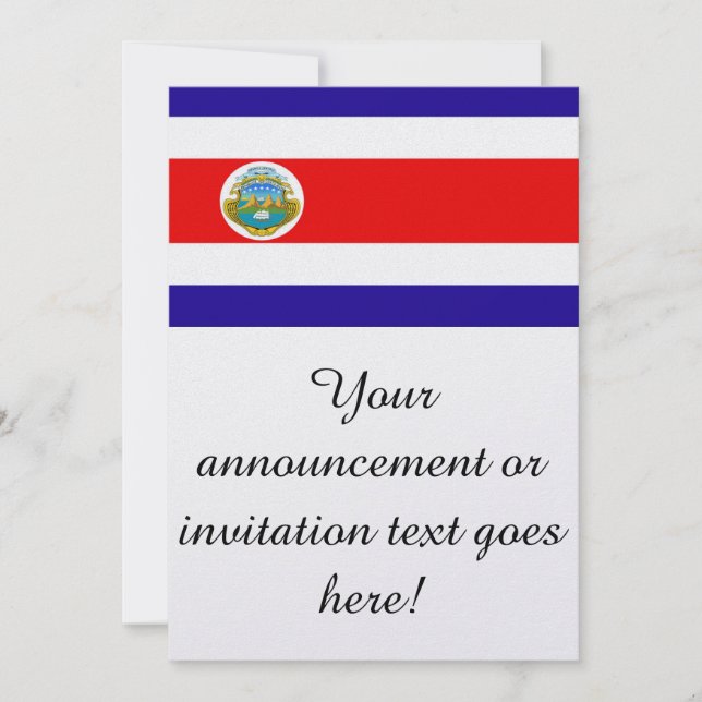 Flag of Costa Rica Invitation (Front)