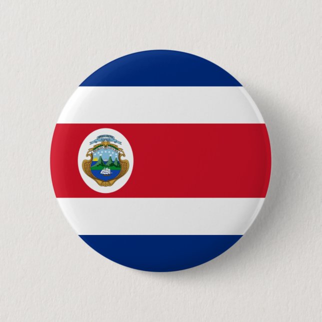 Flag of Costa Rica on Pin / Button Badge (Front)