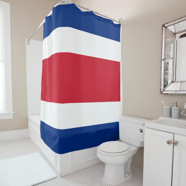 Flag of Costa Rica Shower Curtain (In Situ)