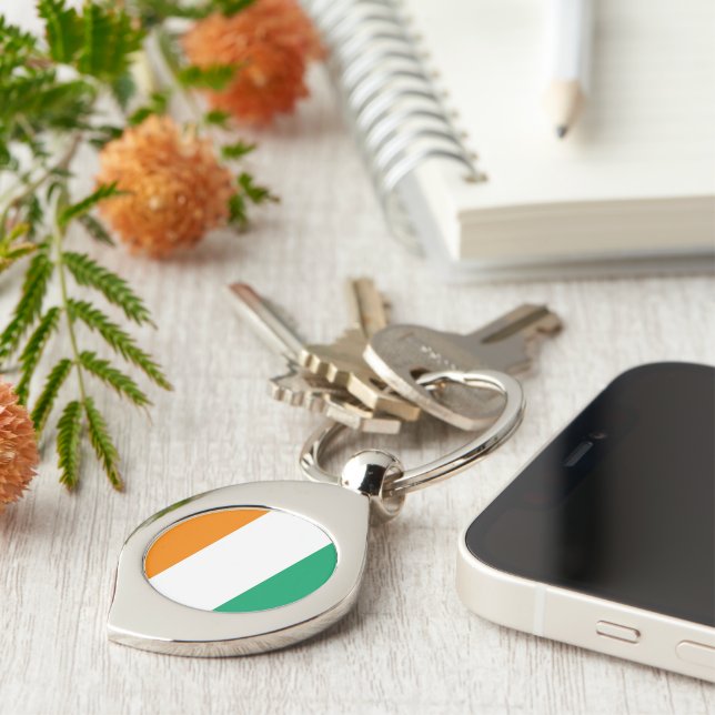 Flag of Cote d Ivoire Key Ring (Side)