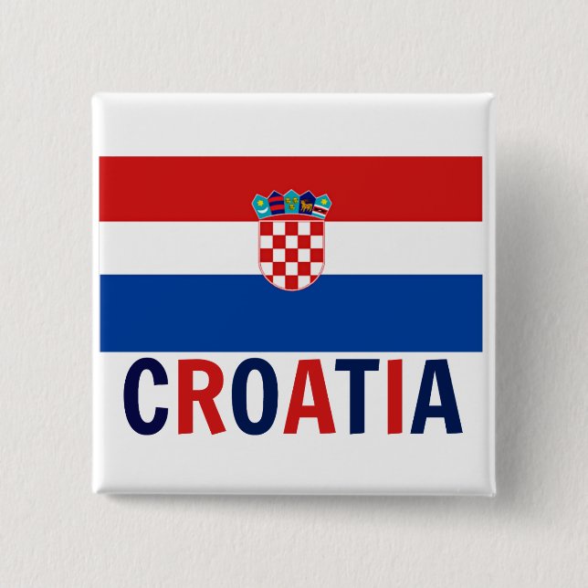 Flag of Croatia 15 Cm Square Badge (Front)