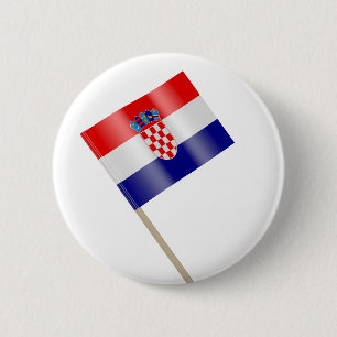 Flag of Croatia 6 Cm Round Badge