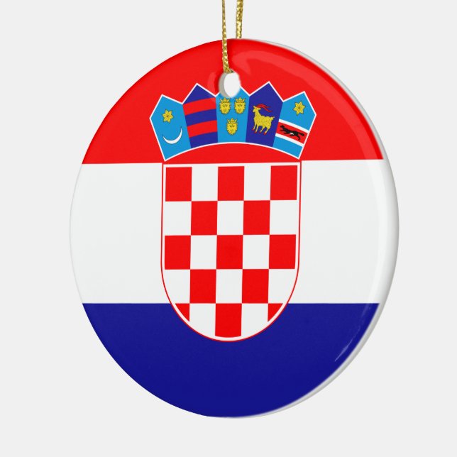 Flag of Croatia Ceramic Tree Decoration (Left)
