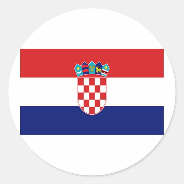 Flag of Croatia Classic Round Sticker (Front)